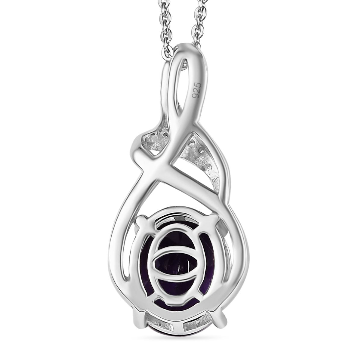 Champagne Diamond Pendant with Chain (Size 20) in Rhodium Overlay Sterling Silver 0.48 Ct. 4325603 5