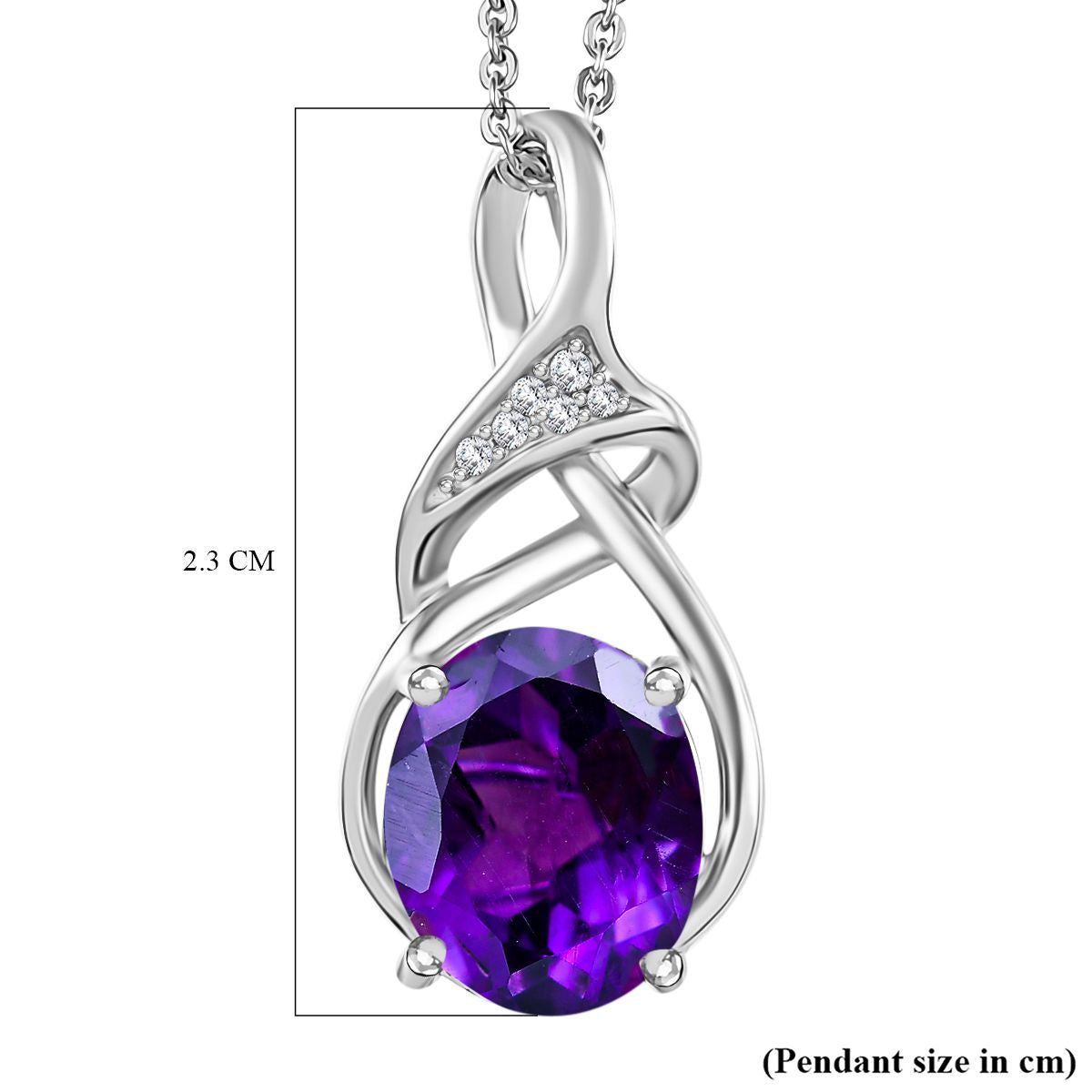 Champagne Diamond Pendant with Chain (Size 20) in Rhodium Overlay Sterling Silver 0.48 Ct. 4325603 6