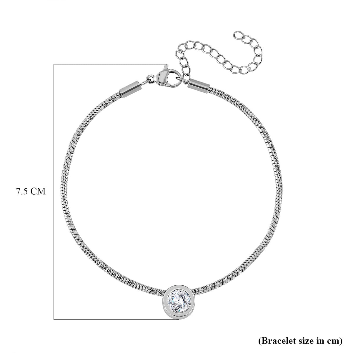 12 Piece Set - Golden &amp; Multi Color Crystal Charms with Bracelet (Size - 7.5+2 Ext) in White Tone V32699157 6