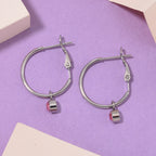 5 Piece Set - Golden & Multi Color Crystal Charms and Earrings with Clasp_4325612_1