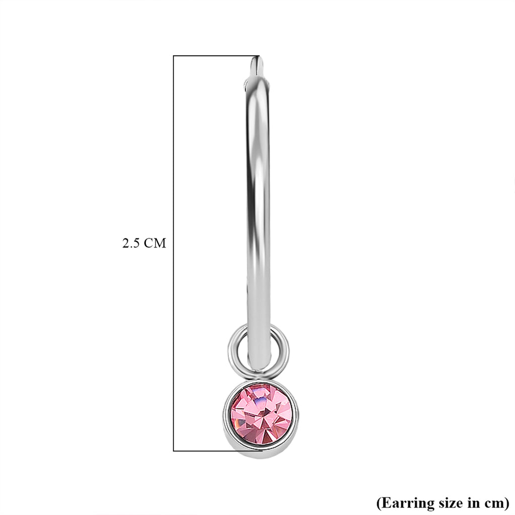 5 Piece Set - Golden & Multi Color Crystal Charms and Earrings with Clasp_4325612_5