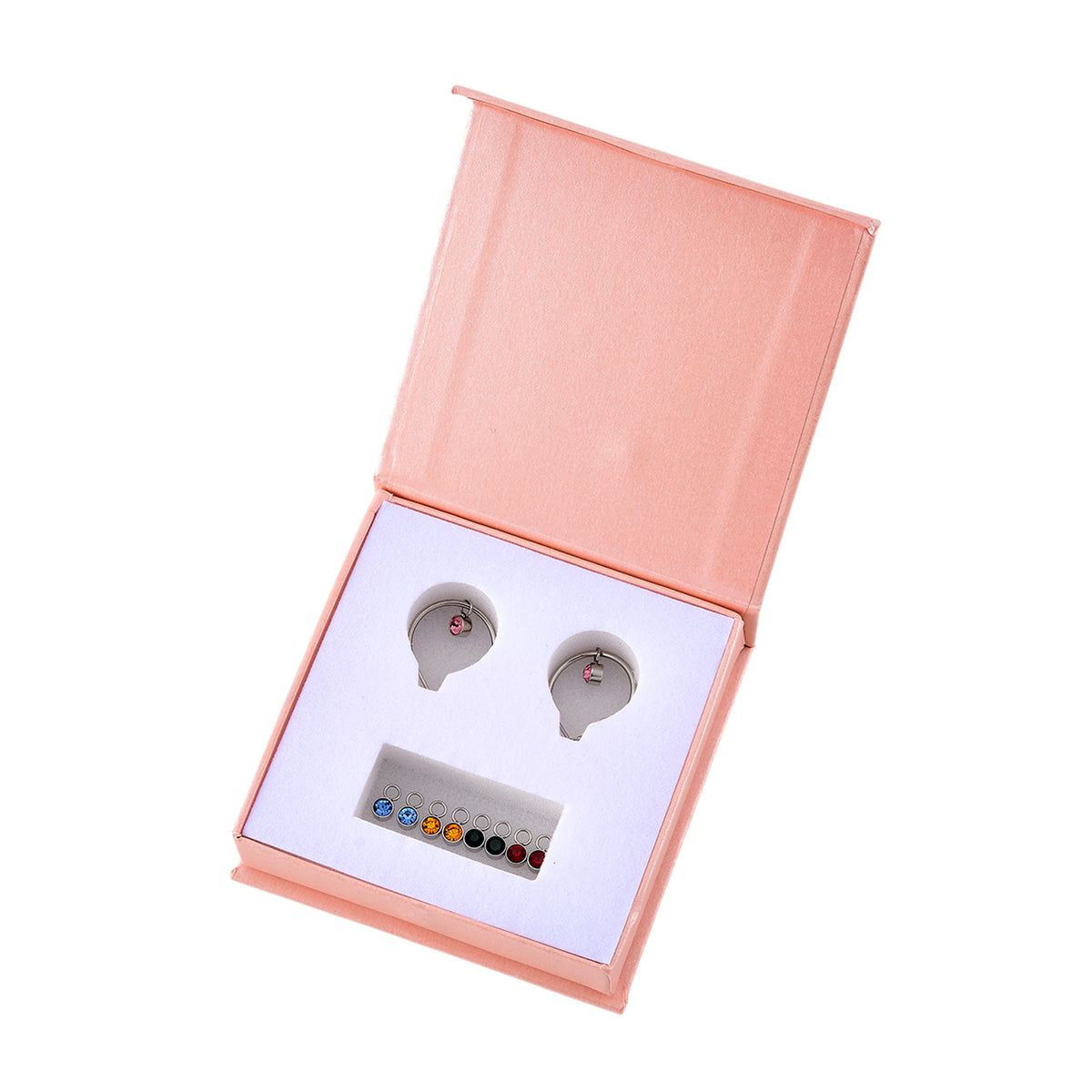 5 Piece Set - Golden &amp; Multi Color Crystal Charms and Earrings with Clasp V32575255 7