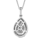 Blue Diamond & White Diamond Pendant with Chain (Size - 20) in Rhodium Overlay Sterling Silver 0.56 Ct._4325802_4