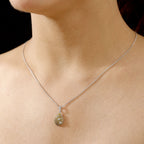 Yellow Diamond & White Diamond Pendant with Chain (Size - 20) in Rhodium Overlay Sterling Silver 0.50 Ct, Silver Wt. 7.35 Gms._4325809_1