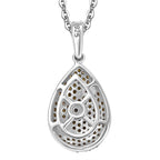 Yellow Diamond & White Diamond Pendant with Chain (Size - 20) in Rhodium Overlay Sterling Silver 0.50 Ct, Silver Wt. 7.35 Gms._4325809_4