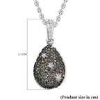 Green Diamond & White Diamond Pendant with Chain (Size - 20) in Rhodium Overlay Sterling Silver 0.53 Ct._4325810_5