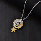 Natural White & Yellow Diamond Pendant with Chain (Size 20) in Rhodium Overlay Sterling Silver 0.50 Ct._4325838_1