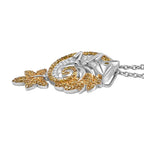 Natural White & Yellow Diamond Pendant with Chain (Size 20) in Rhodium Overlay Sterling Silver 0.50 Ct._4325838_3