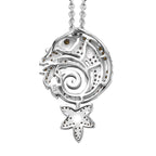 Natural White & Yellow Diamond Pendant with Chain (Size 20) in Rhodium Overlay Sterling Silver 0.50 Ct._4325838_4