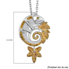 Natural White & Yellow Diamond Pendant with Chain (Size 20) in Rhodium Overlay Sterling Silver 0.50 Ct._4325838_5