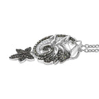 Green & White Diamond Chameleon Motif Pendant with Chain (Size 20) in Rhodium Overlay Sterling Silver 0.70 Ct, Silver Wt. 6.86 Gms._4325839_3