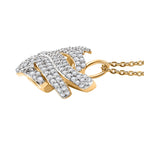GP Amore Collection - White Diamond & Blue Sapphire Pendant with Chain in 18K Yellow Gold Vermeil Sterling Silver 0.50 Ct