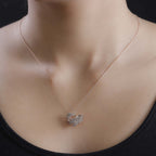 GP - Champagne Diamond & Blue Sapphire Pendant with Chain (Size 20) in 18K Rose Gold Vermeil Sterling Silver 0.50 Ct