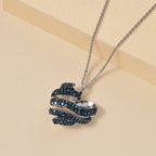 GP Blue Diamond, Blue Sapphire Pendant with Chain (Size 20) in Rhodium Overlay Sterling Silver 0.50 Ct