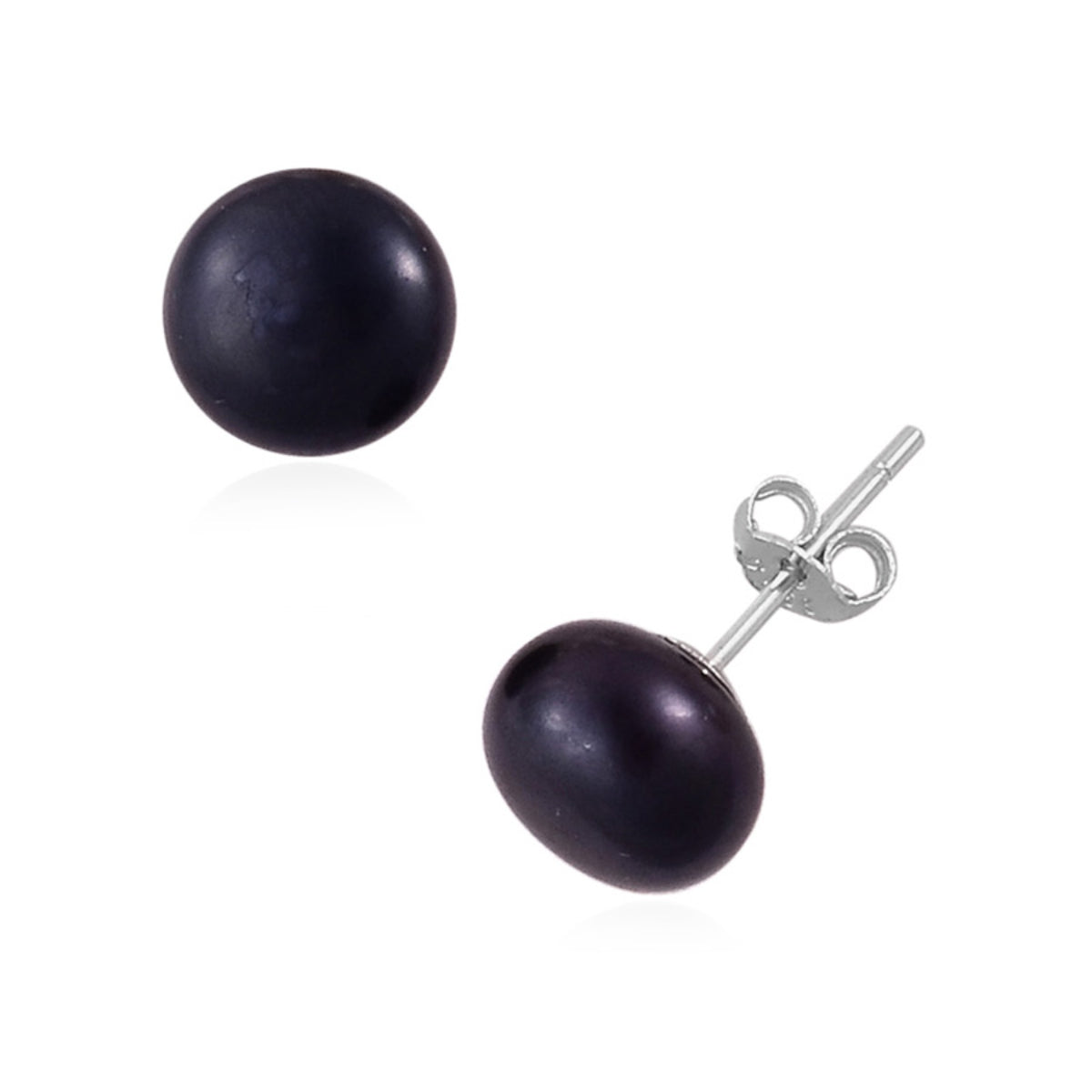 Set of 3 - Fresh Water Peacock, Peach &amp; White Pearl Earring With Push Back in Rhodium Overlay Sterling Silver 24.00 Ct. V32725045 2