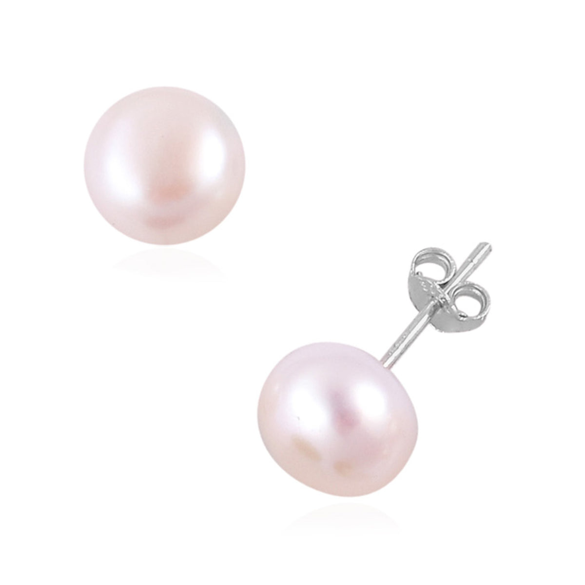 Set of 3 - Fresh Water Peacock, Peach &amp; White Pearl Earring With Push Back in Rhodium Overlay Sterling Silver 24.00 Ct. V32725045 3