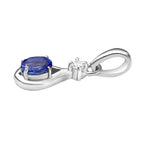 3 Piece Set -  Tanzanite,  White Zircon Earring and Solitaire Pendant and Main Stone With Side Stone Ring in Rhodium Overlay Sterling Silver 0.17 ct  1.310  Ct.