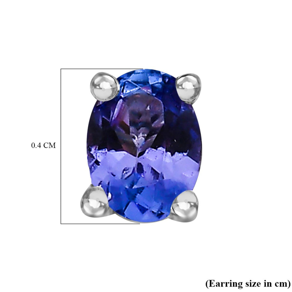 3 Piece Set - Tanzanite, White Zircon Earring & Solitaire Pendant and Ring in Rhodium Overlay Sterling Silver 1.24 Ct._4337540_7
