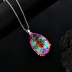 Nebula Quartz Cosmic Spark Pendant with Chain (Size 20) in Rhodium Overlay Sterling Silver 50.80 Ct, Silver Wt. 6.85 Gms._4339075_2