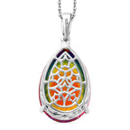 Nebula Quartz Cosmic Spark Pendant with Chain (Size 20) in Rhodium Overlay Sterling Silver 50.80 Ct, Silver Wt. 6.85 Gms._4339075_4