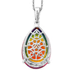 Nebula Quartz Cosmic Spark Pendant with Chain (Size 20) in Rhodium Overlay Sterling Silver 50.80 Ct, Silver Wt. 6.85 Gms._4339075
