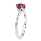 3 Piece Set - African Ruby Solitaire Stud Push Post Earring, Pendant and Solitaire Ring in Rhodium Overlay Sterling Silver 4.37 Ct._4355694_4