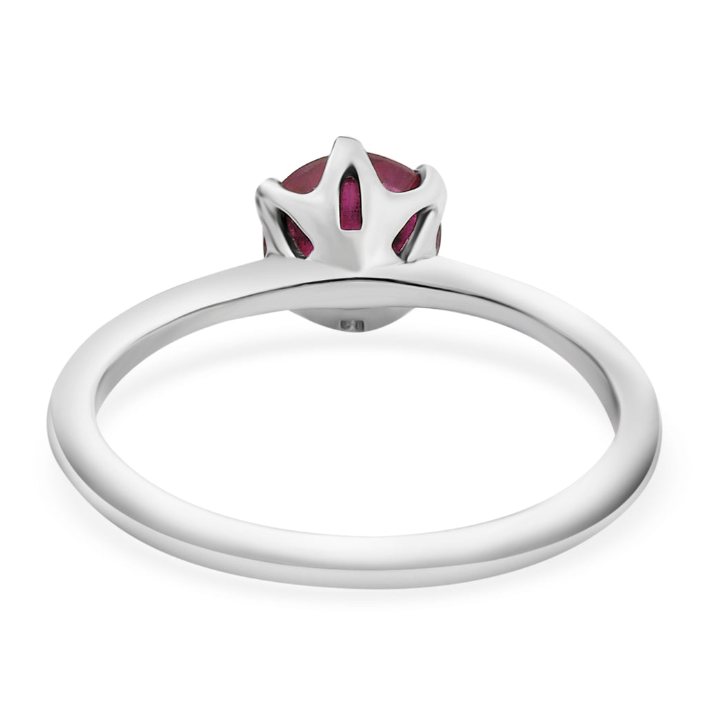 3 Piece Set - African Ruby Solitaire Stud Push Post Earring, Pendant and Solitaire Ring in Rhodium Overlay Sterling Silver 4.37 Ct._4355695_5