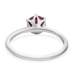 3 Piece Set - African Ruby Solitaire Stud Push Post Earring, Pendant and Solitaire Ring in Rhodium Overlay Sterling Silver 4.37 Ct._4355695_5