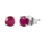 3 Piece Set - African Ruby Solitaire Stud Push Post Earring, Pendant and Solitaire Ring in Rhodium Overlay Sterling Silver 4.37 Ct._4355695_7