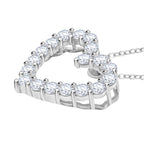 Luxuriant Lab Grown Diamond (SI/GH) Heart Pendant with Chain (Size 20) in Rhodium Overlay Sterling Silver 1.00 Ct._4357011_3
