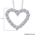 Luxuriant Lab Grown Diamond (SI/GH) Heart Pendant with Chain (Size 20) in Rhodium Overlay Sterling Silver 1.00 Ct._4357011_5