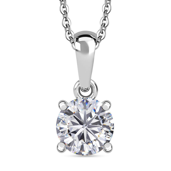 1 Ct. Moissanite Solitaire set(cp) in Rhodium Sterling Silver 4357435 1