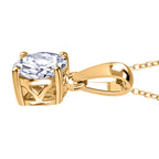 D'Joy - Moissanite Solitaire Pendant with Chain (Size 20) in 18K Vermeil Yellow Gold Plated Sterling Silver 1.00 Ct._4357437_3