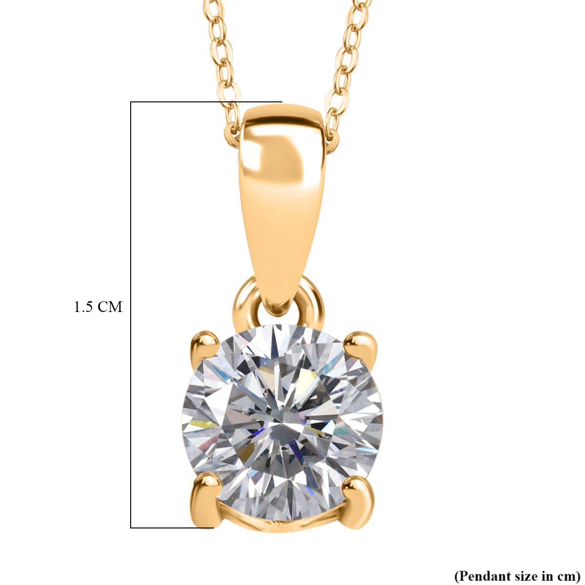 1 Ct. Moissanite Solitaire set(cp) in 18K Yellow Gold Vermeil Sterling Silver 4357437 6
