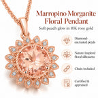 10K Rose Gold,  Morganite,  White Diamond Pendant with Chain (Size 18) 3.50ct  Gold Wt. 4.45 Gms  3.500  Ct._4360394_3