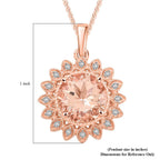 10K Rose Gold,  Morganite,  White Diamond Pendant with Chain (Size 18) 3.50ct  Gold Wt. 4.45 Gms  3.500  Ct._4360394_5