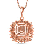 Luxoro - 9K Rose Gold AGI Certified AAA Morganite & White Diamond Halo Pendant with Chain (Size 20) 3.75 Ct._4365685_4