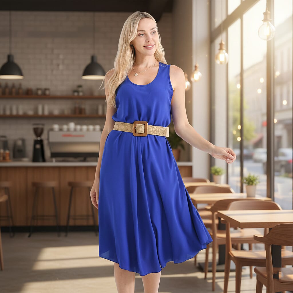 Tamsy Sleeveless Umbrella Dress with Belt V32557553 7