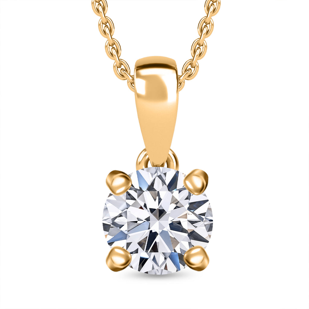 Luxuriant Diamond Lab Grown Diamond (SI-G/H) Pendant with Chain (Size 20) in 18K Vermeil Yellow Gold Plated Sterling Silver 1.02 Ct._4369887