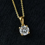 Luxuriant Diamond Lab Grown Diamond (SI-G/H) Pendant with Chain (Size 20) in 18K Vermeil Yellow Gold Plated Sterling Silver 1.02 Ct._4369887_2