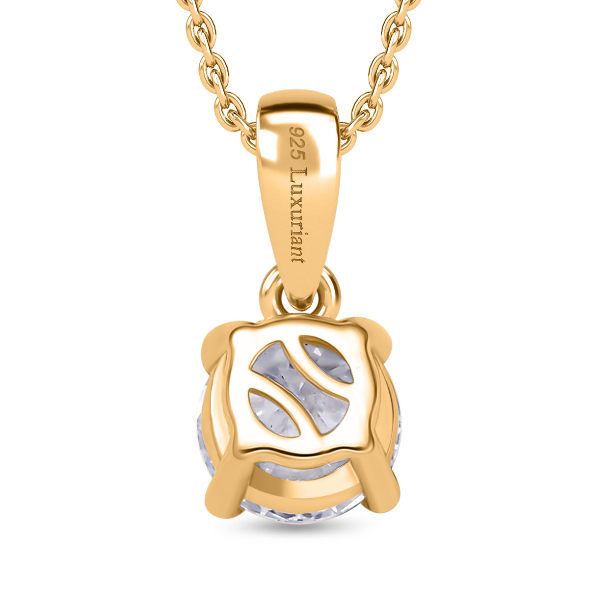 LUXURIANT Lab Grown Diamond (SI G/H) Pendant with Chain (Size 20) in 18K Vermeil Yellow Gold Plated Sterling Silver 1.02 Ct. 4369887 5