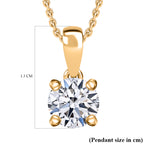 Luxuriant Diamond Lab Grown Diamond (SI-G/H) Pendant with Chain (Size 20) in 18K Vermeil Yellow Gold Plated Sterling Silver 1.02 Ct._4369887_5
