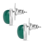 3 Piece Set - Green Onyx Earring with Push Back, Ring & Pendant with Chain (Size 20) 23.42 Ct.