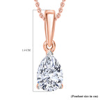 Luxuriant Diamond Pear Cut Lab Grown Diamond Pendant with Chain (Size 18/20) in Vermeil Rose Gold Plated Sterling Silver_4372856_4