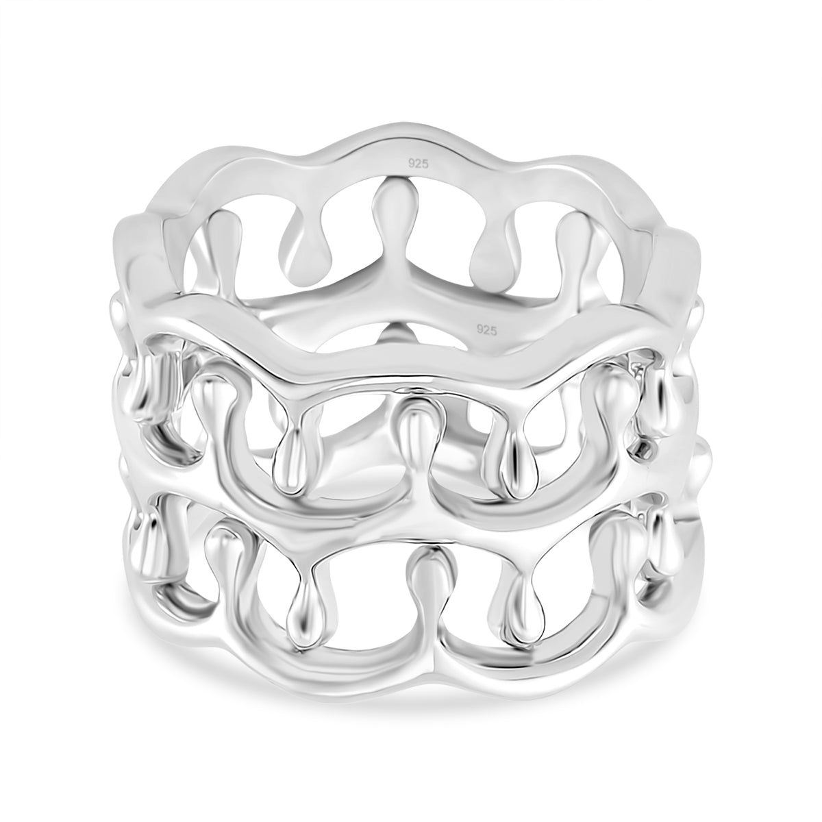 LUCY Q Drip Collection - Set of 3 - Ring in Rhodium Overlay Sterling Silver 4374972 0