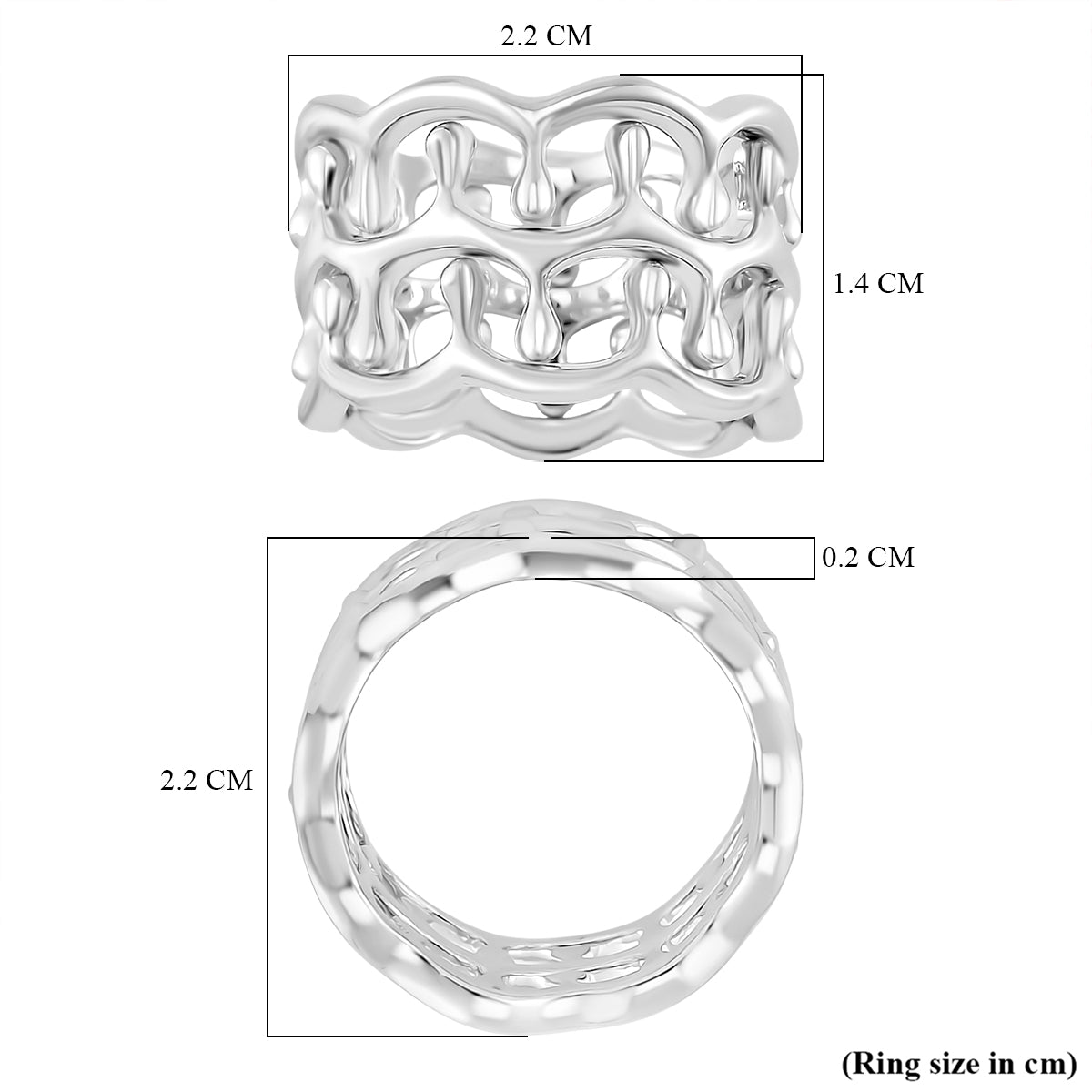 LUCY Q Drip Collection - Set of 3 - Ring in Rhodium Overlay Sterling Silver 4374972 5