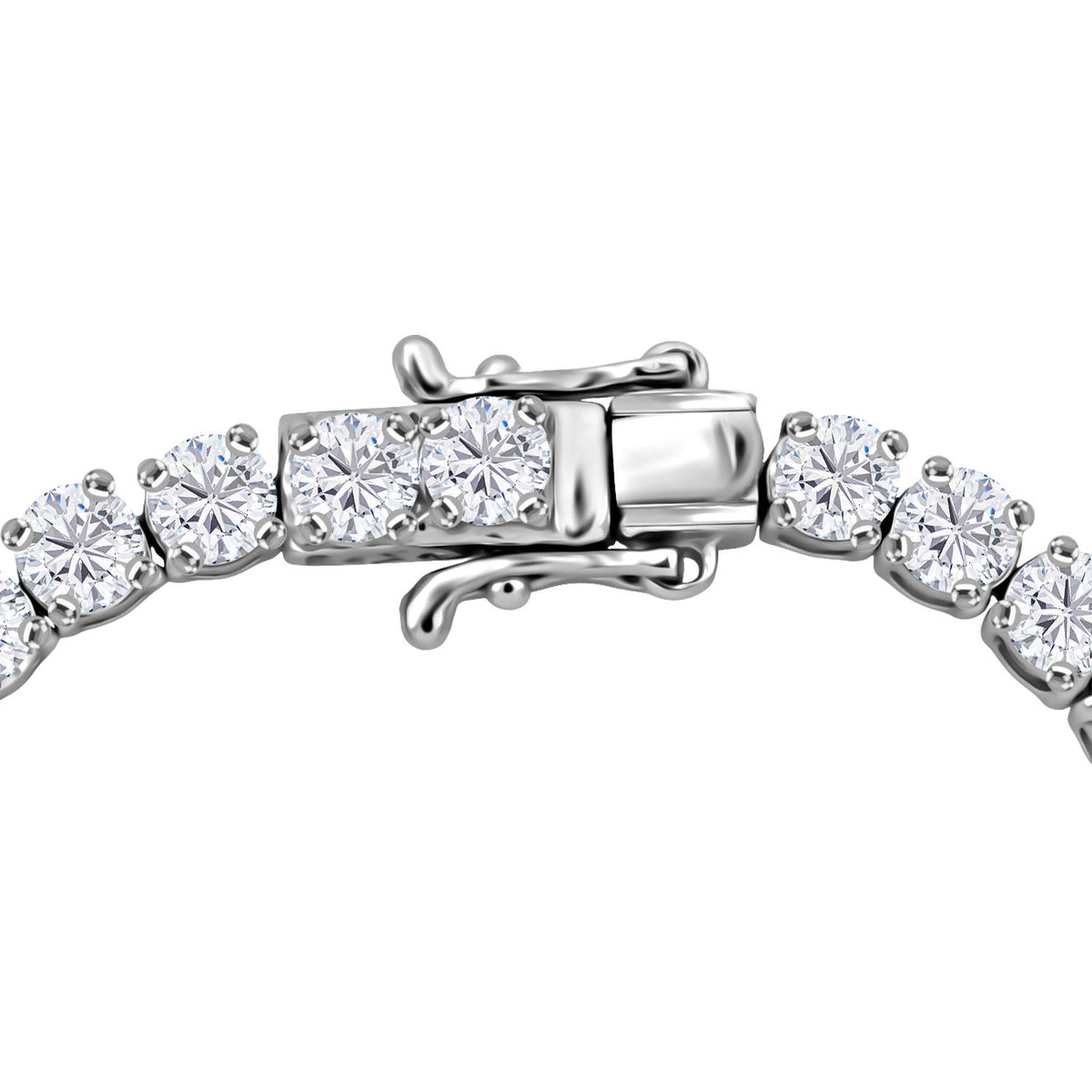 2 Piece Set Moissanite Stud Earrings and Tennis Bracelet (Size 8) with GB Lock Box in Rhodium Overlay Sterling Silver 11.25 Ct. V32562275 2
