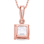 Luxuriant Diamond Asscher Cut Lab Grown Diamond Pendant with Chain (Size 18/20) in Vermeil Rose Gold Plated Sterling Silver 0.50 Ct._4376702_3
