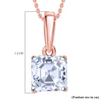 Luxuriant Diamond Asscher Cut Lab Grown Diamond Pendant with Chain (Size 18/20) in Vermeil Rose Gold Plated Sterling Silver 0.50 Ct._4376702_4