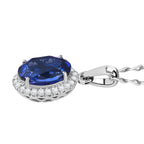 950 Platinum Tanzanite & White Diamond Pendant with Chain (Size 20) 3.17 Ct, Platinum Wt. 2.40 Gms_4378811_3